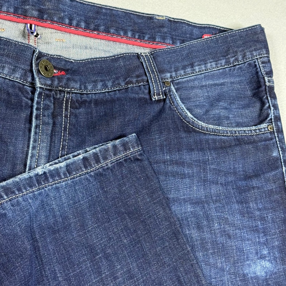 Tommy Hilfiger Mens Dark Wash Straight Leg Denim Jeans Blue